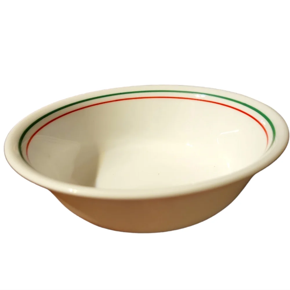 1 Vtg 91 Winter Holly (Green Band, Corelle) CORNING Christmas Coupe Cereal Bowl
